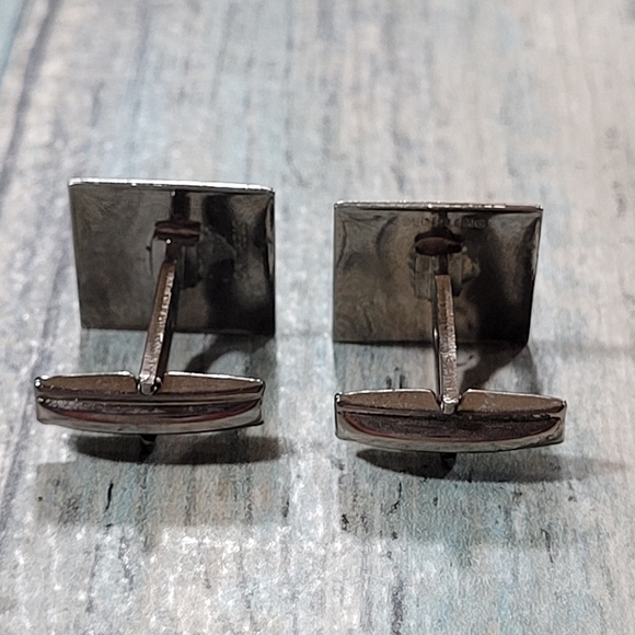 Sterling Square Cuff Links. - Picture 4 of 10